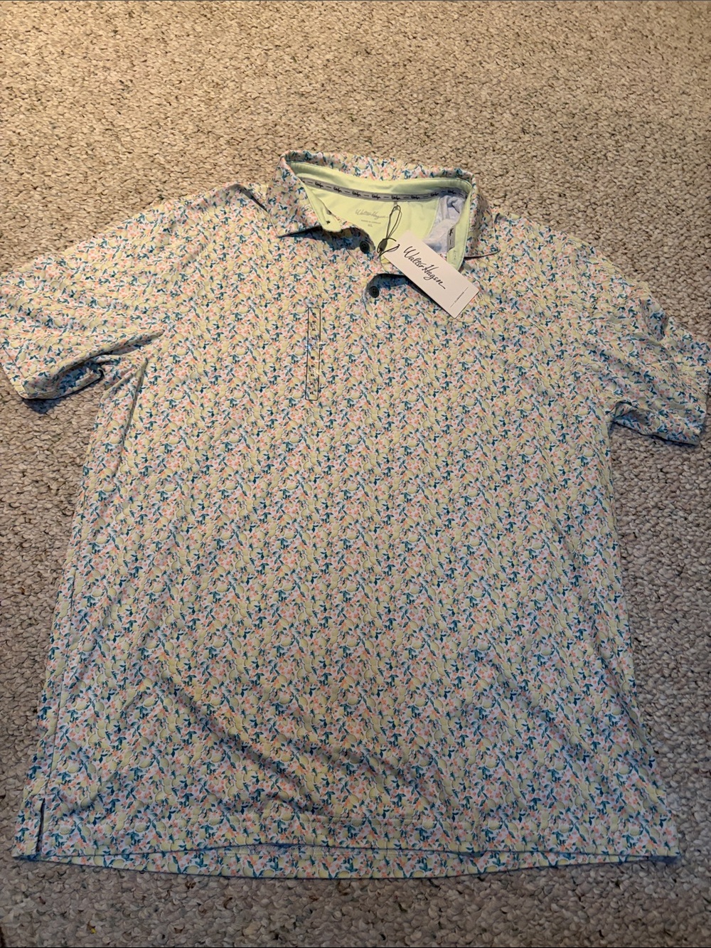 Walter Hagen men’s XL lemon shirt sleeve polo NWT